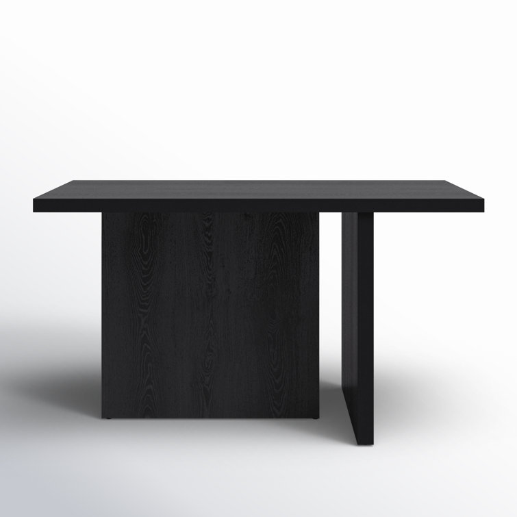 Aava Black Rectangular MDF Pedestal Dining Table