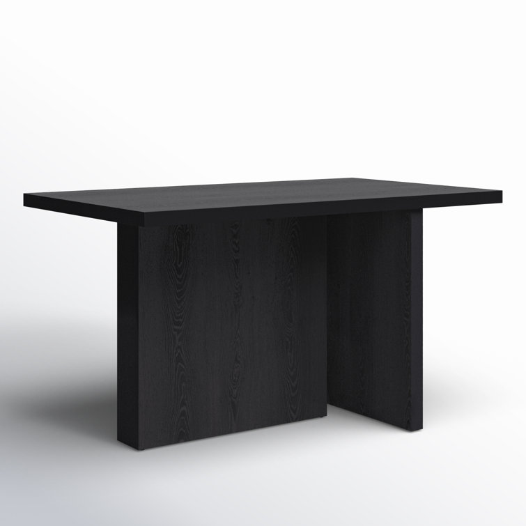 Aava Black Rectangular MDF Pedestal Dining Table