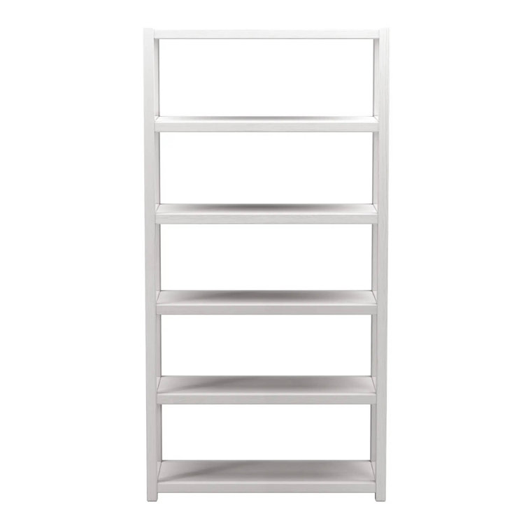 Greenport 72" Brushed White Solid Wood Bookcase
