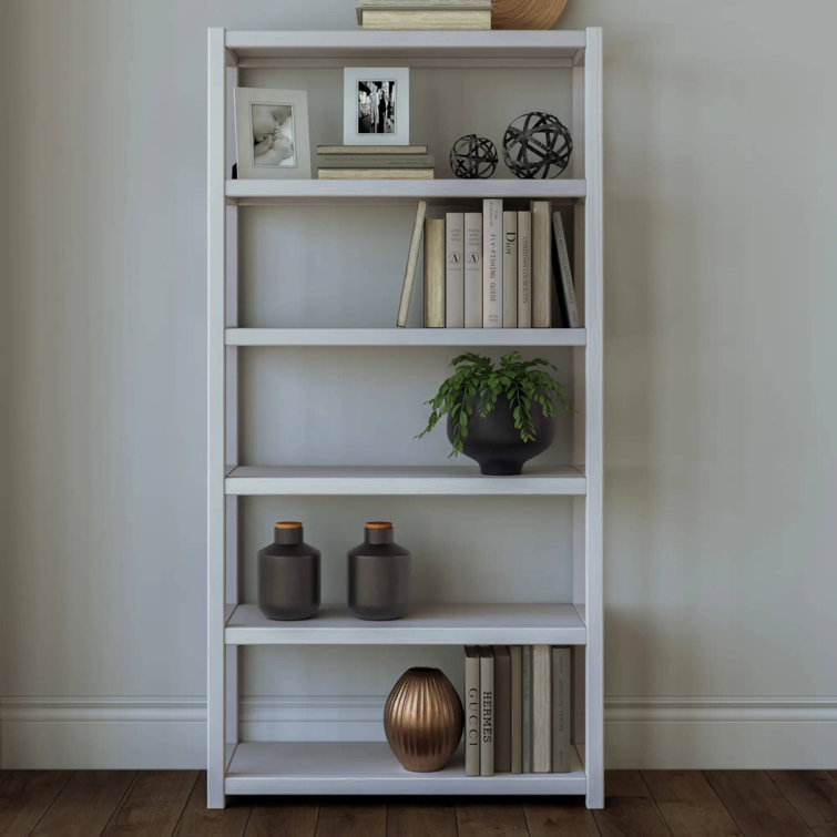 Greenport 72" Brushed White Solid Wood Bookcase