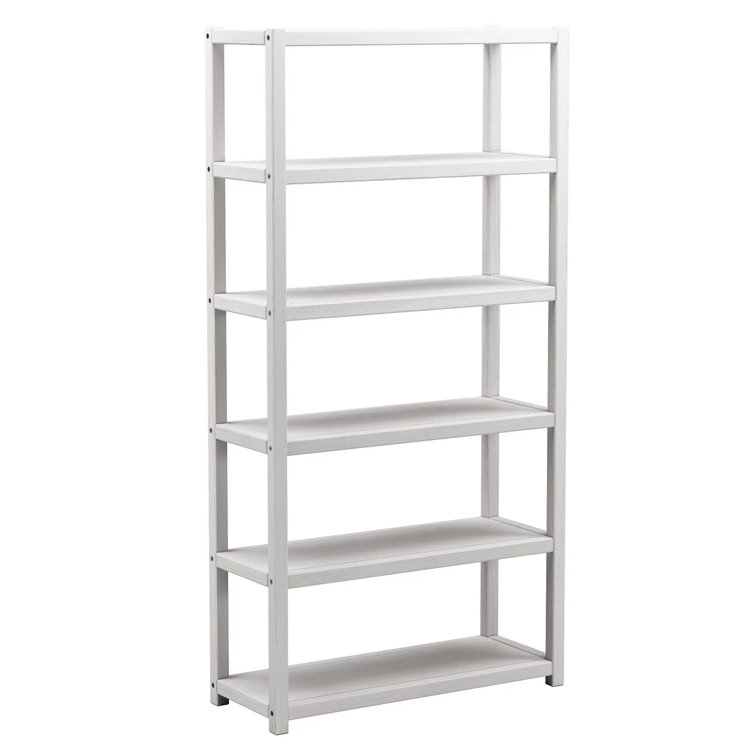 Greenport 72" Brushed White Solid Wood Bookcase
