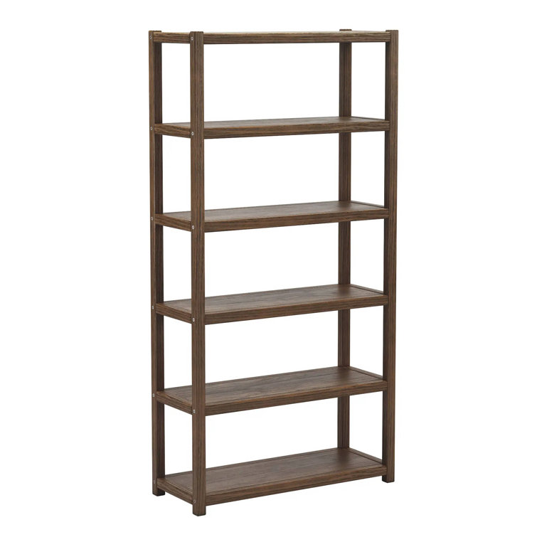 Greenport 72" Solid Wood Bookcase with Brushed Walnut Finish