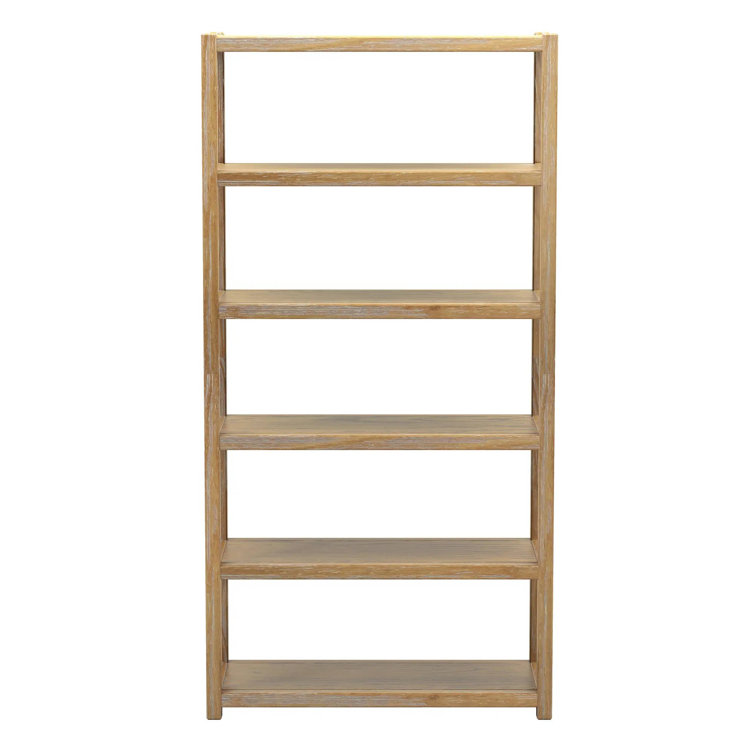 Greenport 72" Brushed Driftwood Solid Wood Bookcase