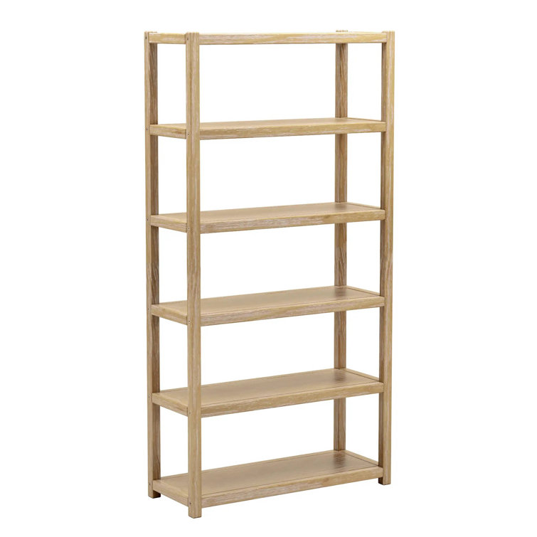 Greenport 72" Brushed Driftwood Solid Wood Bookcase
