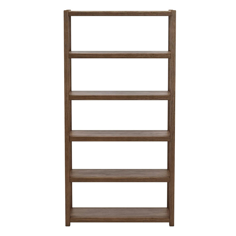 Greenport 72" Solid Wood Bookcase with Brushed Walnut Finish