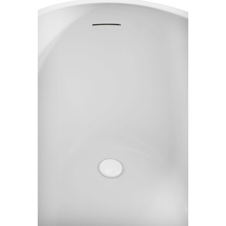 61'' Glossy White Acrylic Freestanding Double Slipper Tub