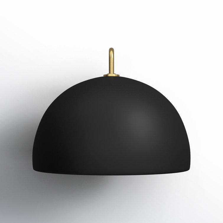 Matte Black and Brass Dome-Shaped Dimmable Wall Sconce