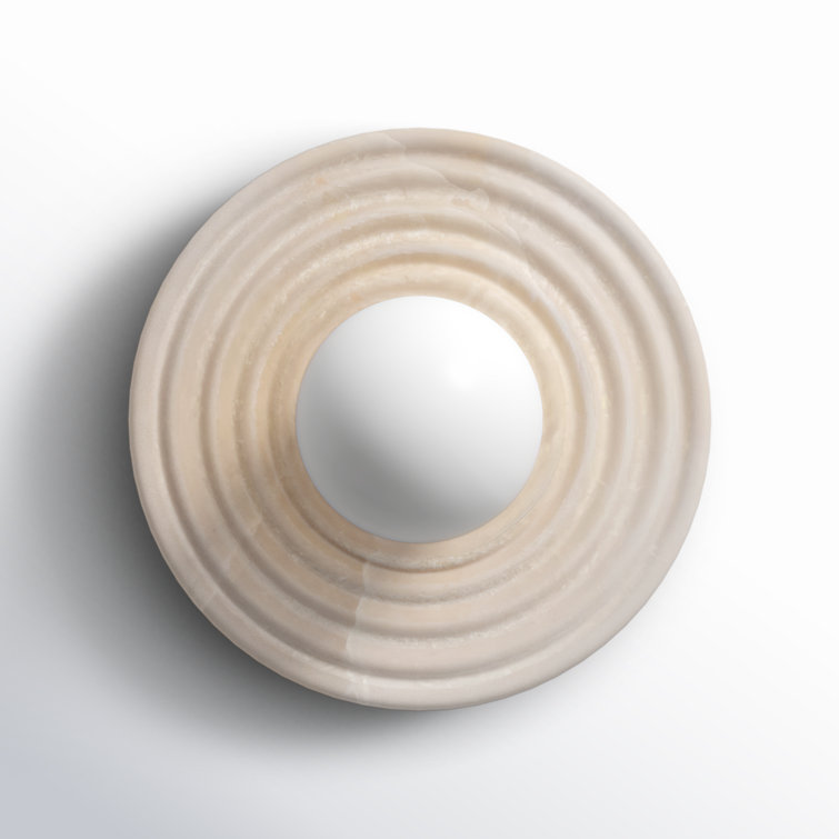 Dahlia Brass and Alabaster Dimmable Bath Sconce