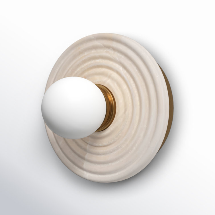 Dahlia Brass and Alabaster Dimmable Bath Sconce