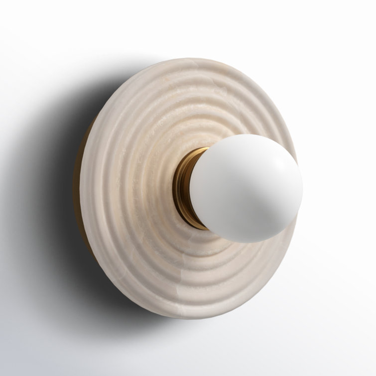 Dahlia Brass and Alabaster Dimmable Bath Sconce