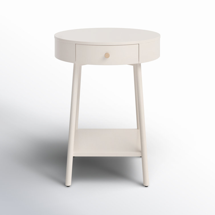 Alabaster Elegance 20" Modern White 1-Drawer Nightstand