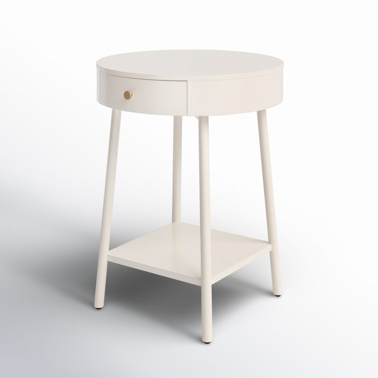 Alabaster Elegance 20" Modern White 1-Drawer Nightstand