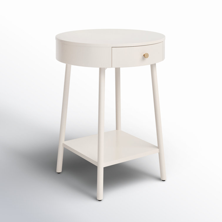 Alabaster Elegance 20" Modern White 1-Drawer Nightstand