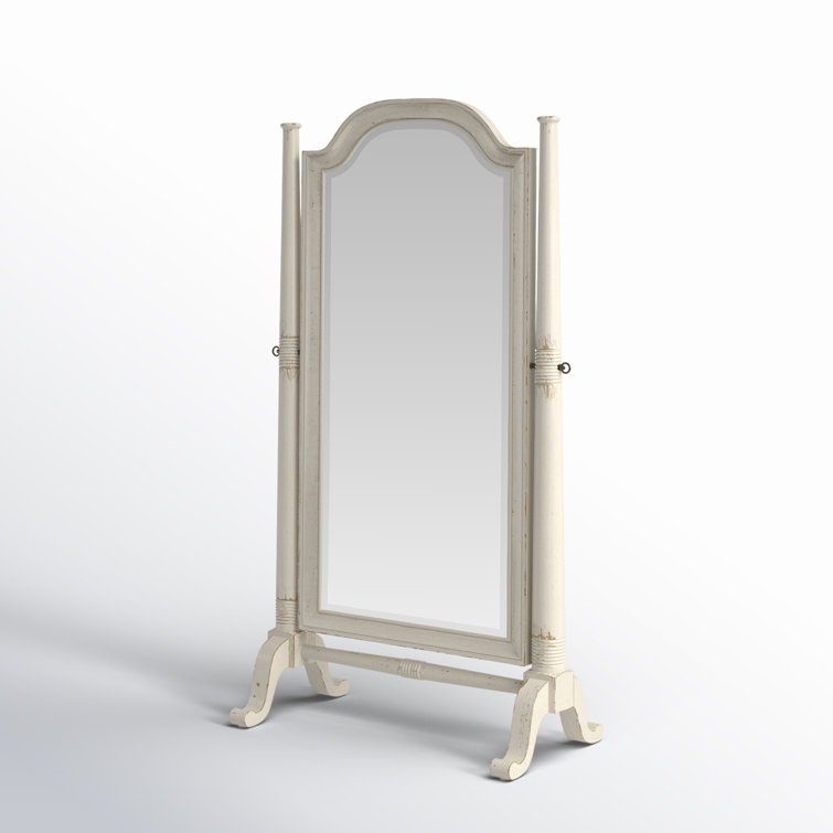 Daisy Rustic Beige Solid Wood Floor Mirror