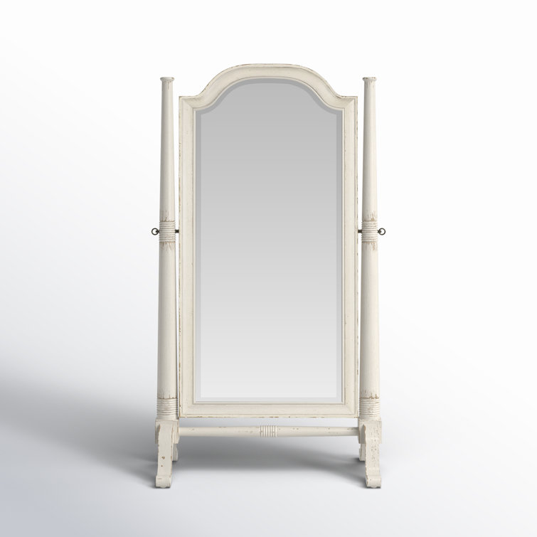 Daisy Rustic Beige Solid Wood Floor Mirror