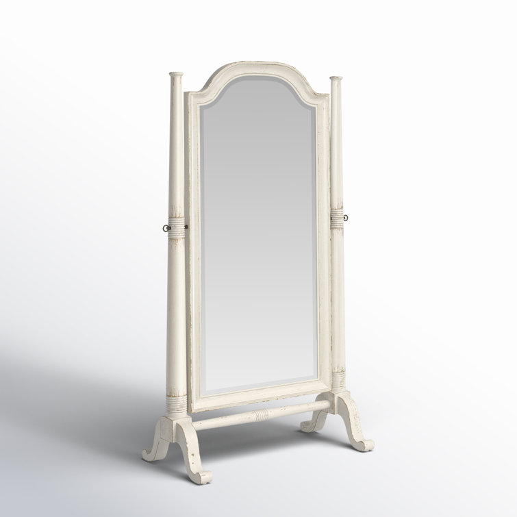 Daisy Rustic Beige Solid Wood Floor Mirror