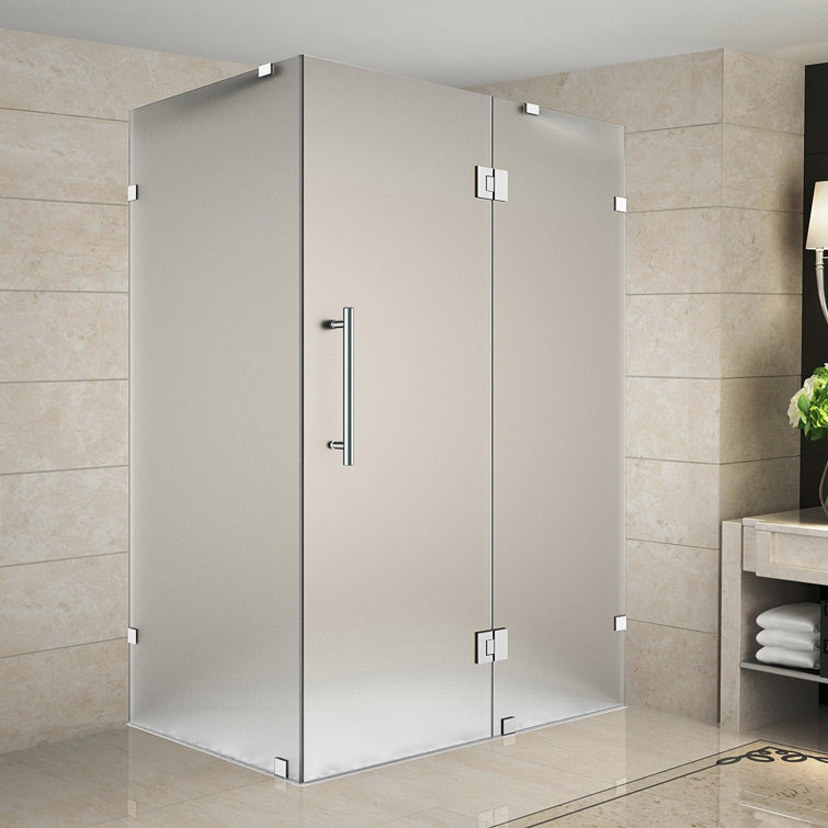 Avalux Chrome Frameless Hinged Shower Enclosure with Clear Glass