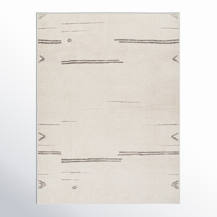 Handmade Look Gray Synthetic Rectangular Rug 5'3" x 7'