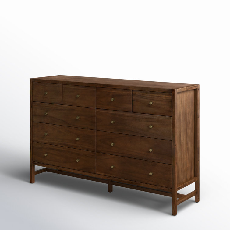 Sullivan Double Walnut Dresser with Brass Hardware