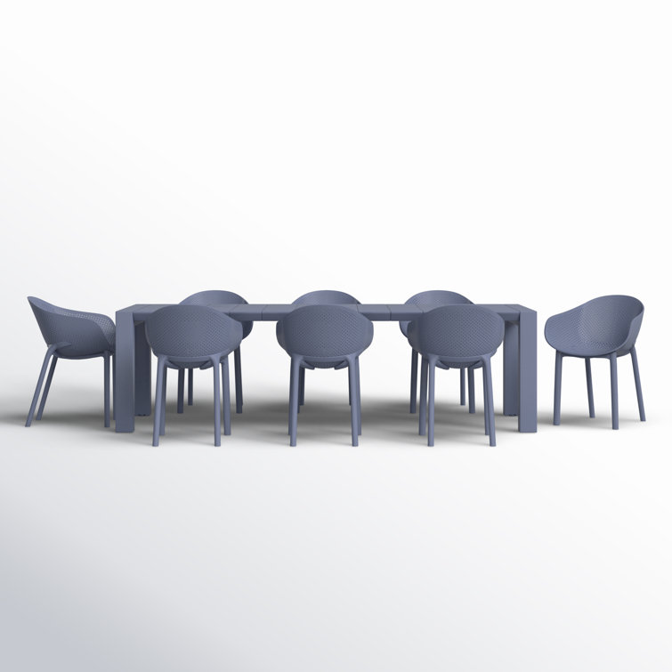 Siesta Air 11-Piece Dark Gray Resin Extendable Outdoor Dining Set
