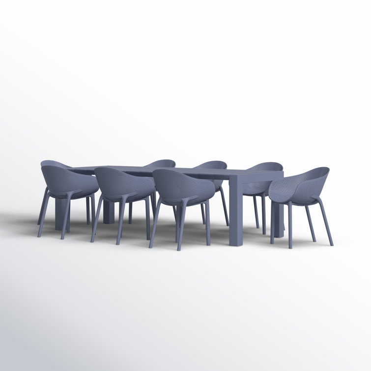 Siesta Air 11-Piece Dark Gray Resin Extendable Outdoor Dining Set