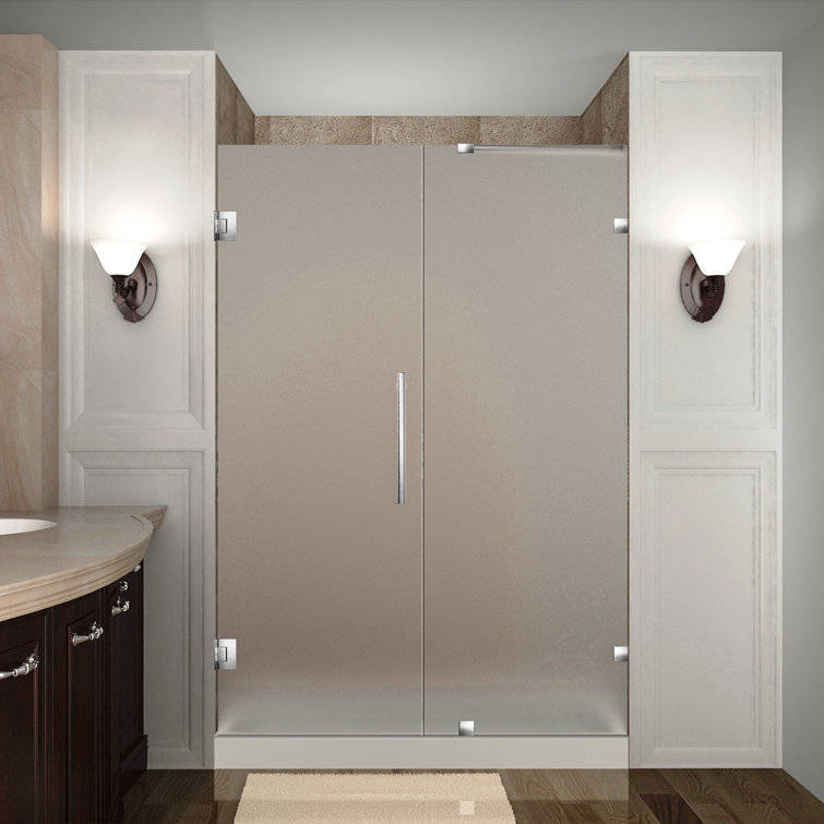 Nautis 72'' Frameless Frosted Tempered Glass Shower Door