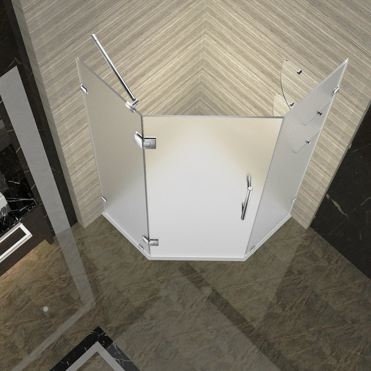 Neoscape 40" x 72" Frameless Frosted Glass Neo-Angle Shower Enclosure