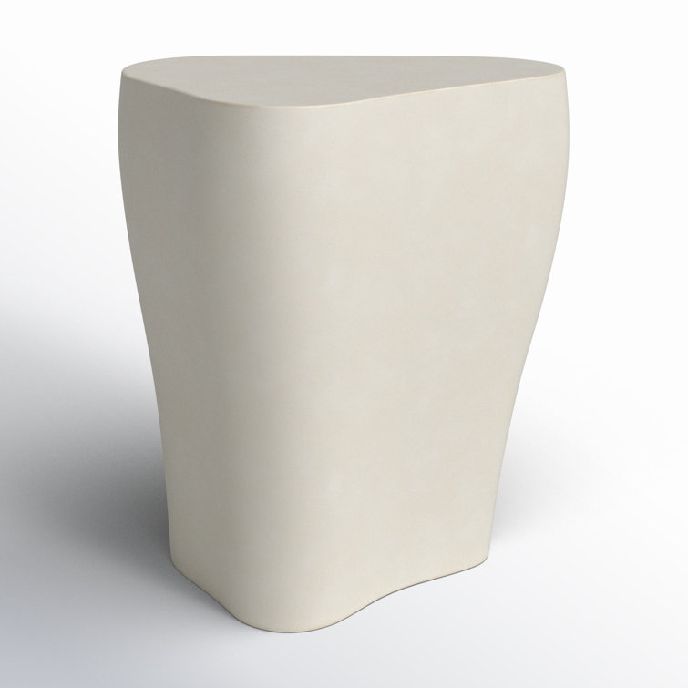 Curvy Beige Concrete Free Form End Table