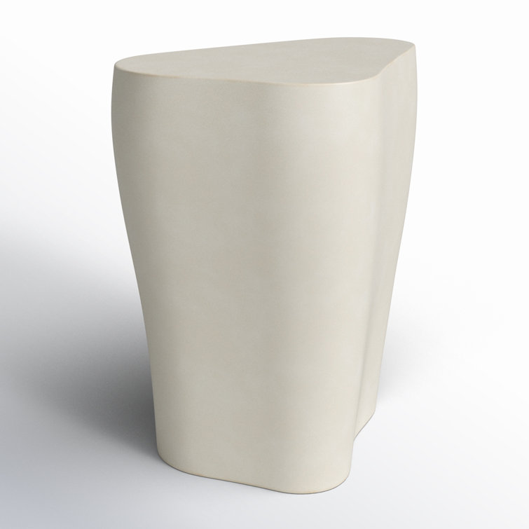 Curvy Beige Concrete Free Form End Table