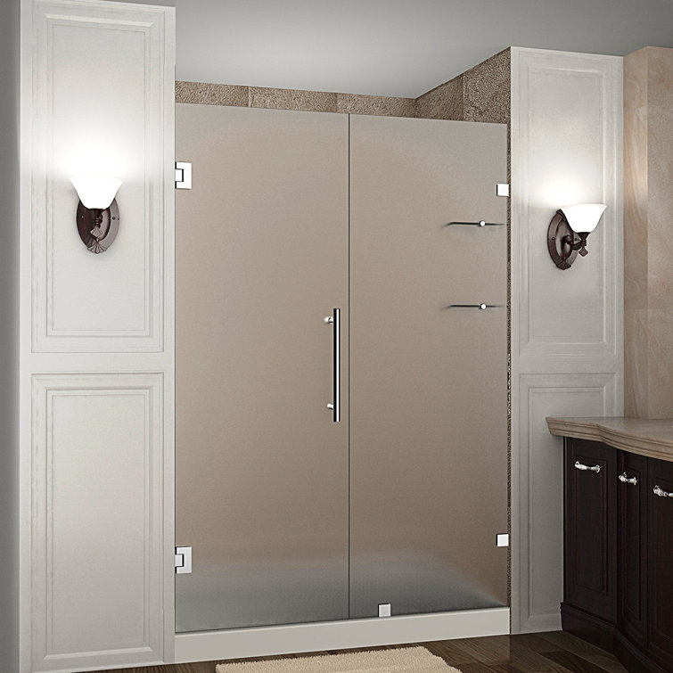 Nautis GS 53" Frosted Glass Frameless Hinged Shower Door