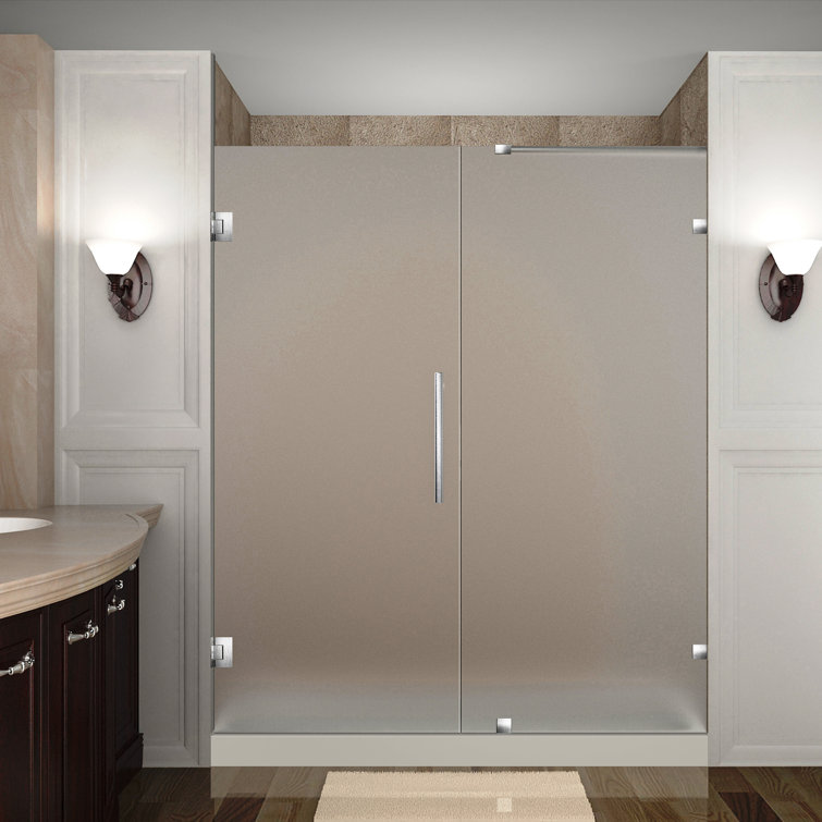 Nautis 72'' Frameless Frosted Tempered Glass Shower Door
