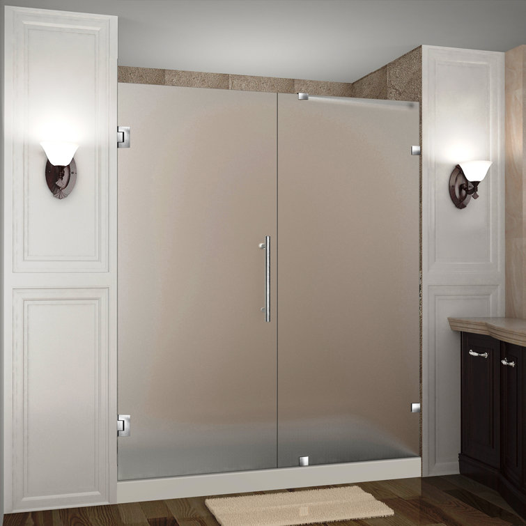 Nautis 72'' Frameless Frosted Tempered Glass Shower Door