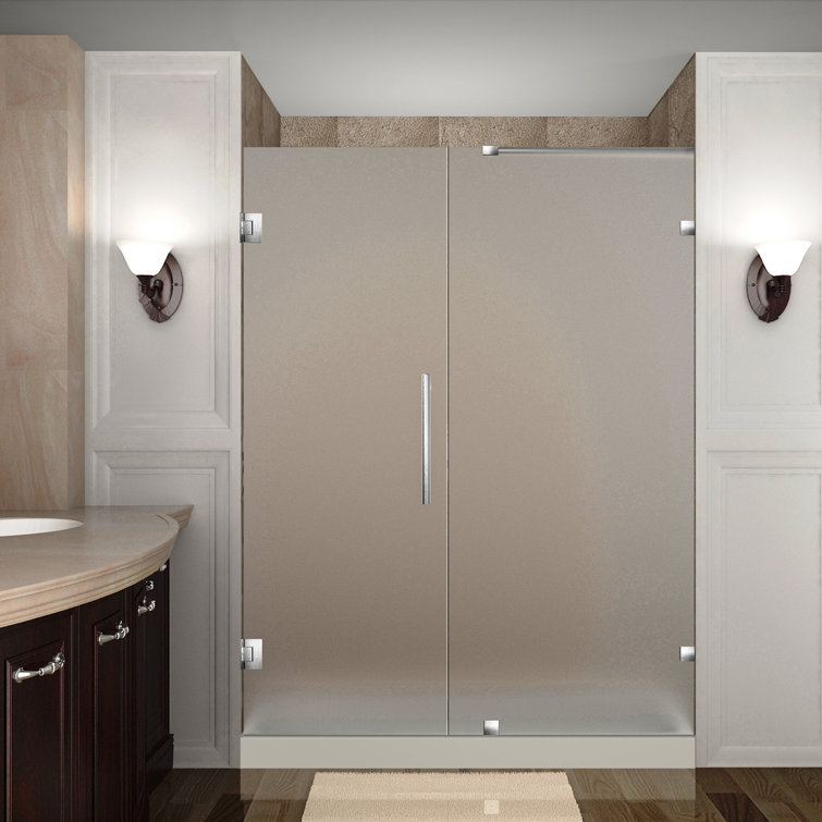 Nautis 72'' Frameless Frosted Tempered Glass Shower Door