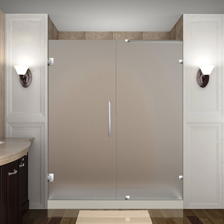 Nautis 72'' Frameless Frosted Tempered Glass Shower Door