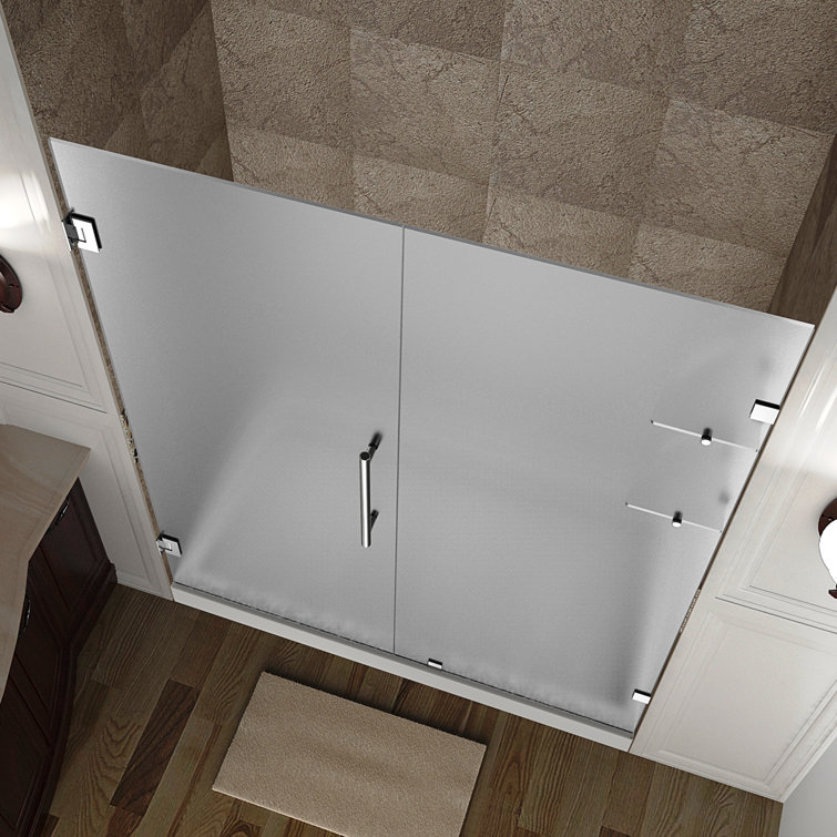 Nautis GS 50" x 72" Frosted Glass Frameless Hinged Shower Door