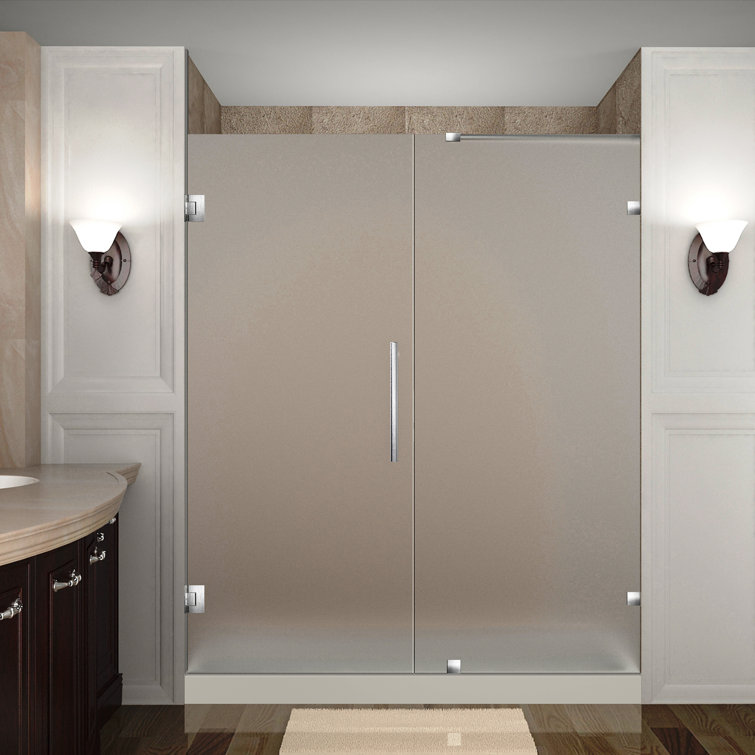 Nautis 72'' Frameless Frosted Tempered Glass Shower Door