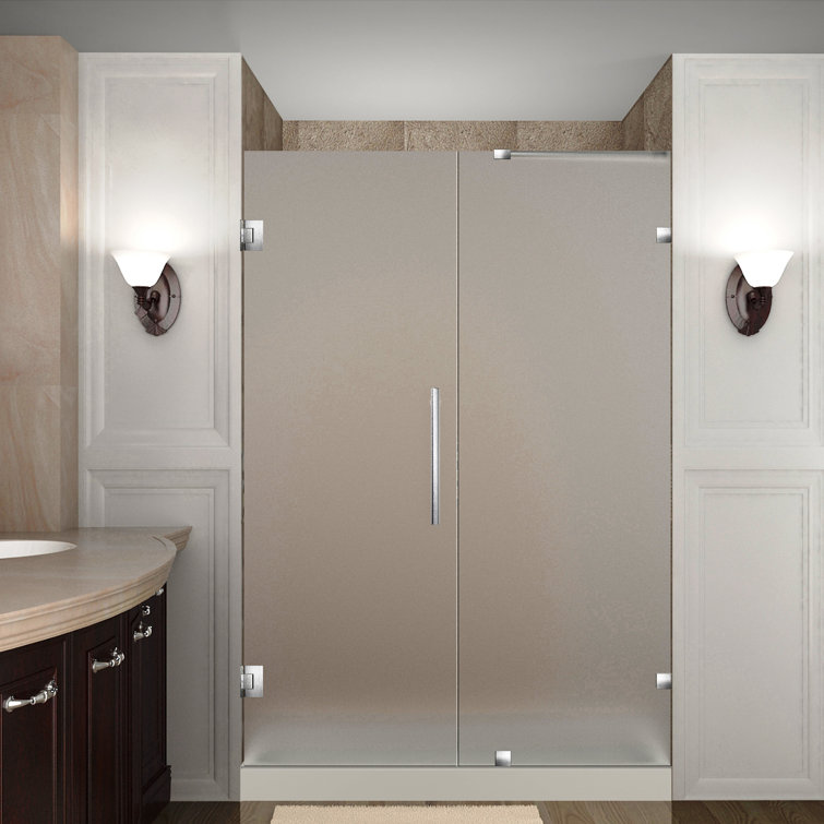 Nautis 72'' Frameless Frosted Tempered Glass Shower Door