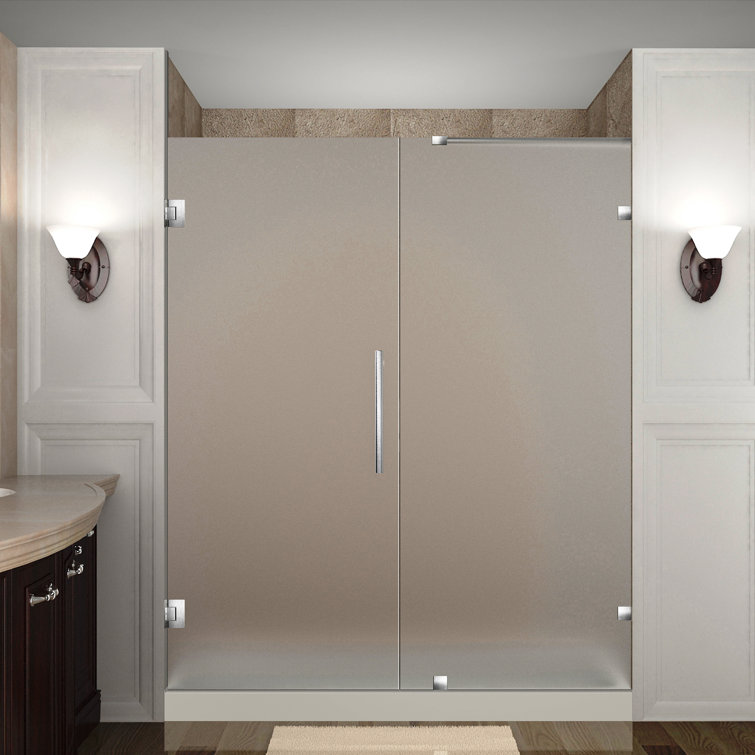 Nautis 72" x 72" Frosted Glass Frameless Hinged Shower Door