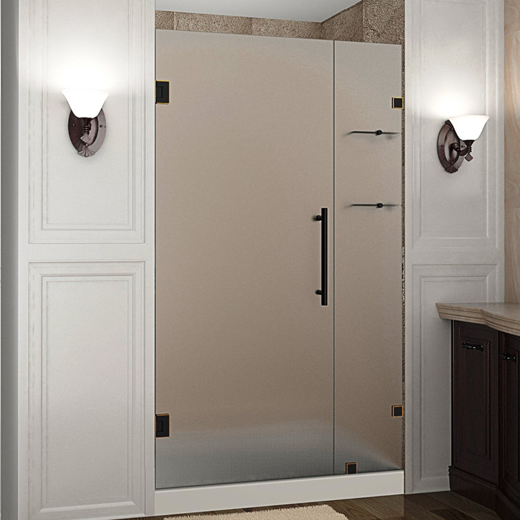 Nautis GS 63'' Clear Tempered Glass Frameless Hinged Shower Door
