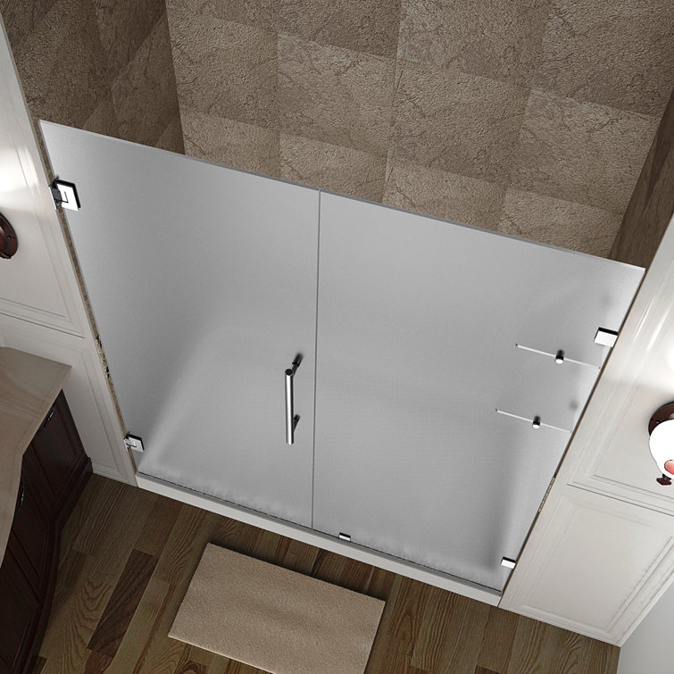 Nautis GS 50" x 72" Frosted Glass Frameless Hinged Shower Door