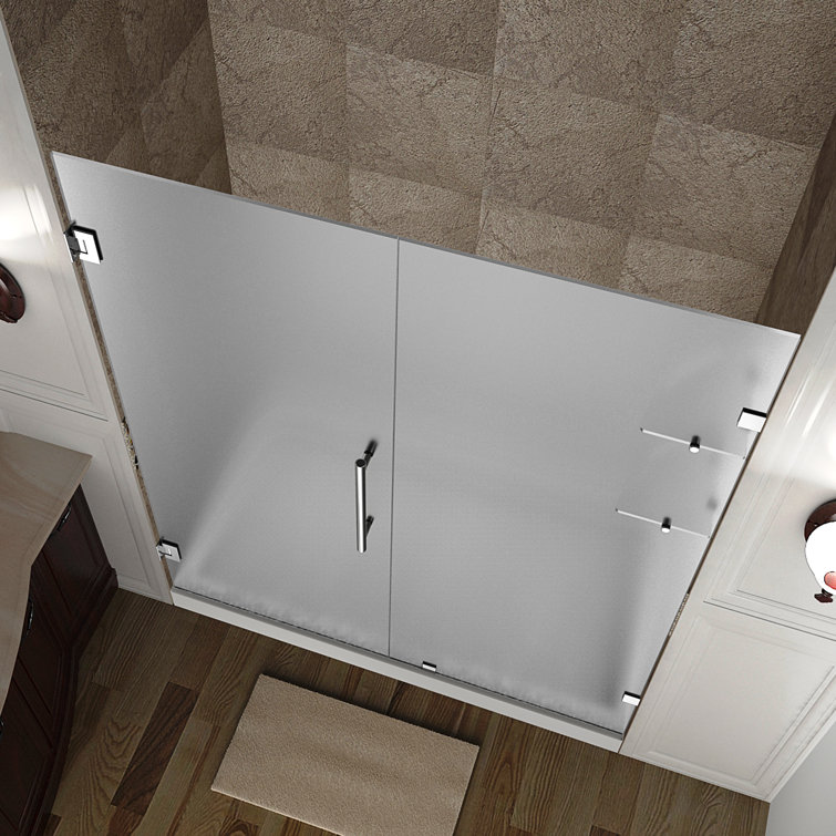Nautis GS 50" x 72" Frosted Glass Frameless Hinged Shower Door