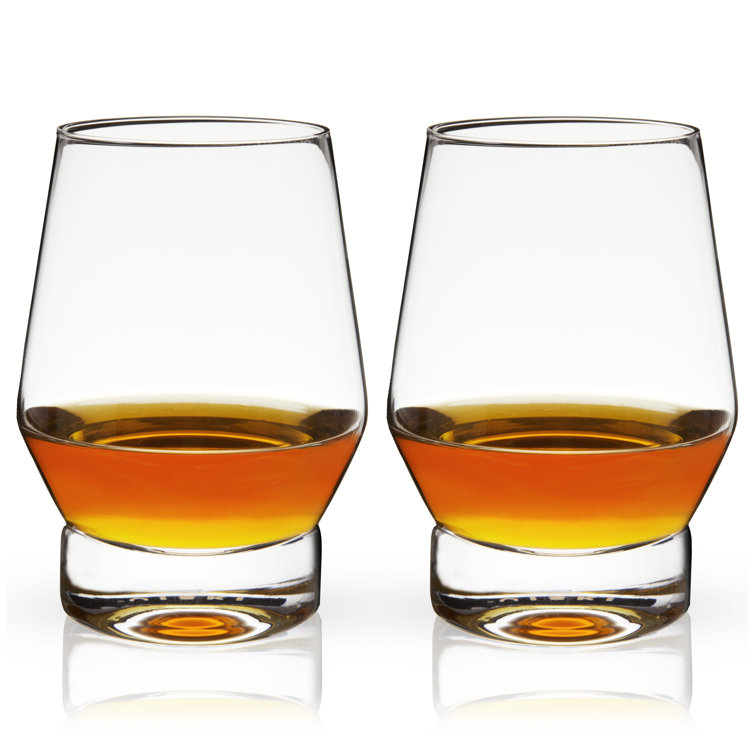 Viski 18.5 Oz Clear Crystal Whiskey Glasses with Heavy Base