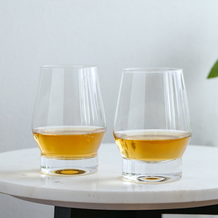 Viski 18.5 Oz Clear Crystal Whiskey Glasses with Heavy Base
