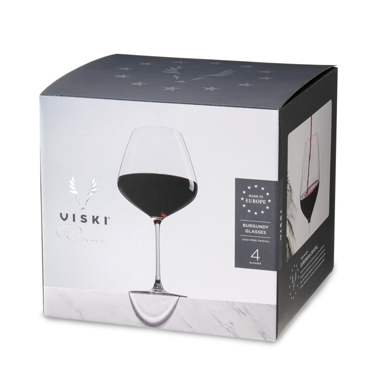 European Lead-Free Crystal Burgundy Wine Glass Set, 31 Oz, Set of 4