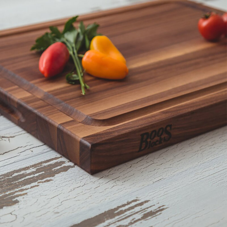 John Boos Reversible Walnut Wood Cutting Board with Juice Groove