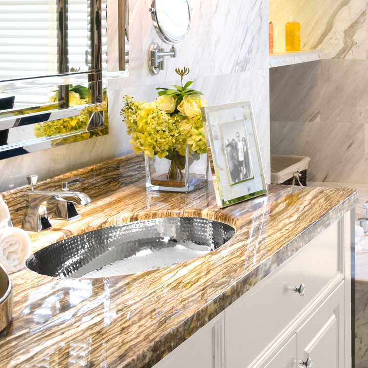Polished Stainless Steel Oval Undermount Bathroom Sink