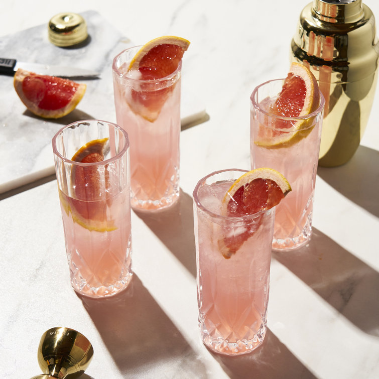 Admiral Cut Crystal Tall Highball Glasses Set of 4