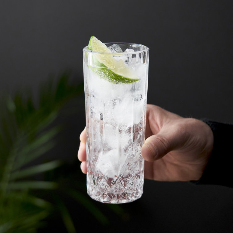 Admiral Cut Crystal Tall Highball Glasses Set of 4