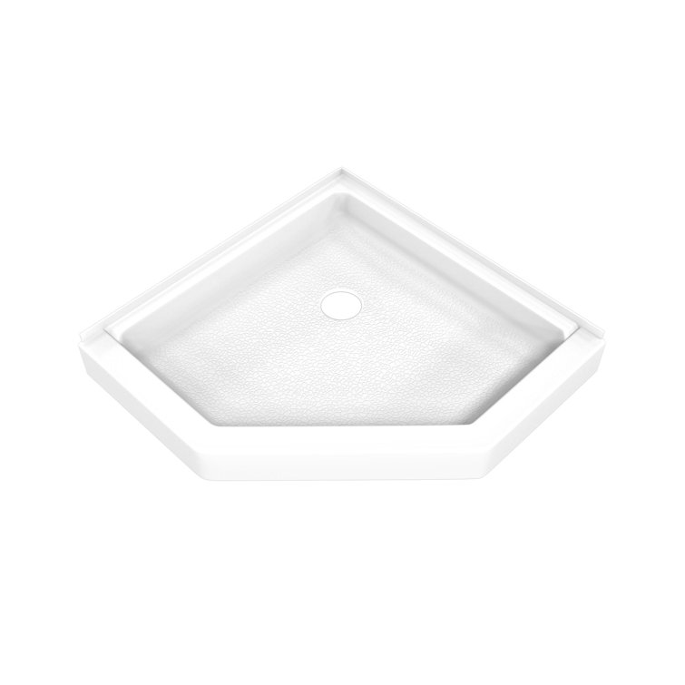White Acrylic 36'' Neo-Angle Shower Base with Corner Drain