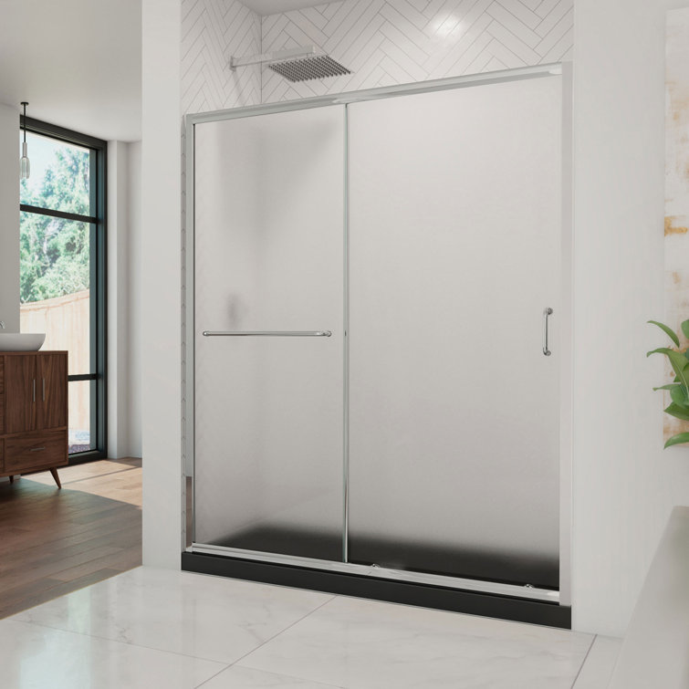 Infinity-Z 60" x 30" Brushed Nickel Frameless Sliding Shower Kit